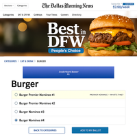 Top 2 ballot position (Eat & Drink sub categories)